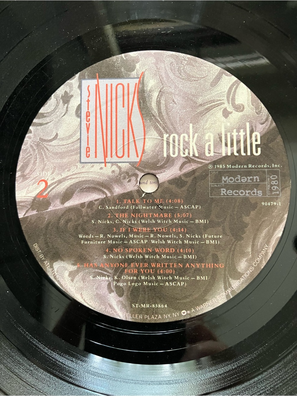 1985 Stevie Nicks “Rock A Little “ Modern Record First Pressing #7904791 Vinyl - Picture 9 of 14